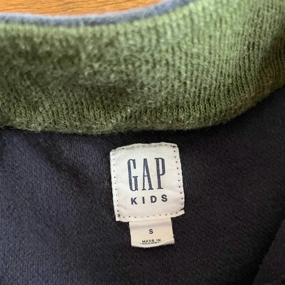 Gap quarter-zip stripe-sleeve sweater S 6-7